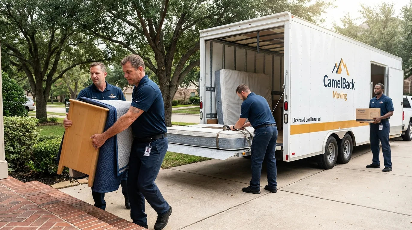 Crew loading residential truck for cross-state move from Ringgold, LA