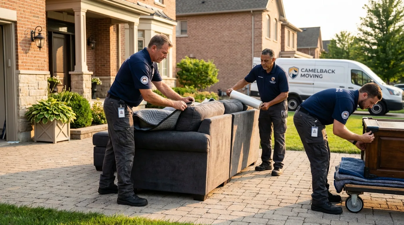 Large estate moving crew wrapping furniture in Ringgold, LA