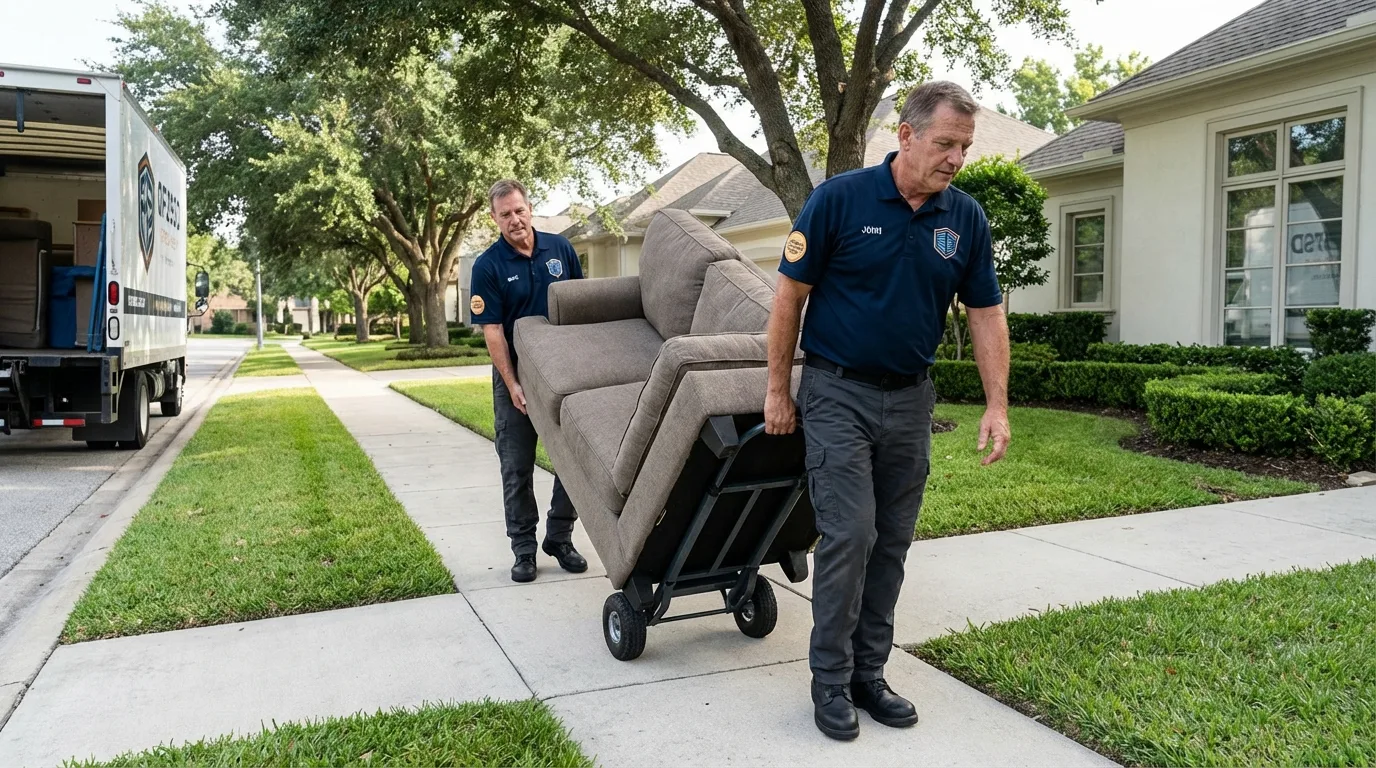 Local residential moving crew loading furniture in Ringgold, LA