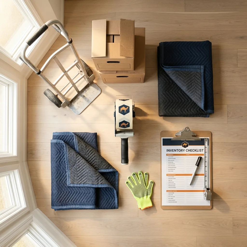 Professional moving supplies and packing materials layout for Ringgold residential relocations